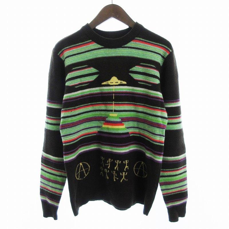 パム PAM Perks and Mini セーター ニット 長袖 UFO ウール 総柄 茶