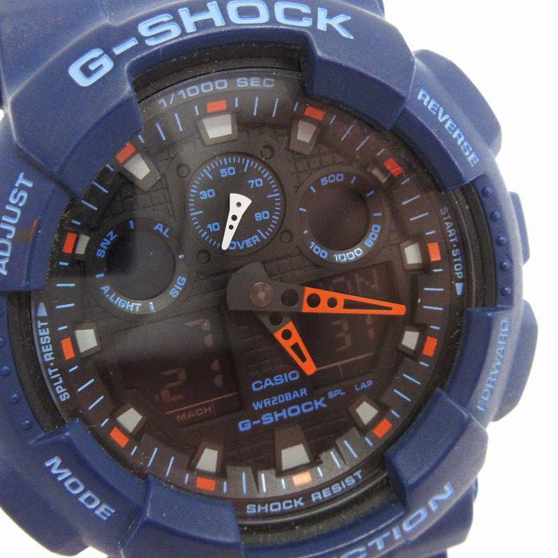 CASIO G-SHOCK GA-100L ネイビー/オレンジ GA100BW-1A | G-SHOCK ANALOG-DIGITAL Black | CASIO