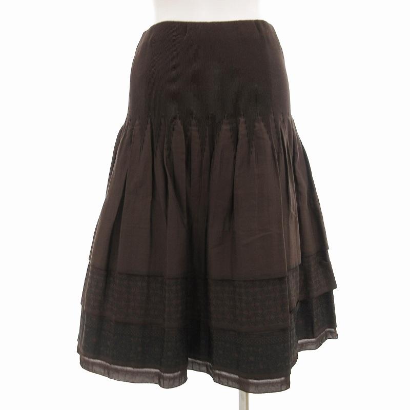 ハナエモリ HANAE MORI 3点セット フレアスカート ひざ丈 38 黒  