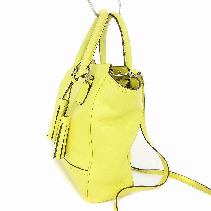 COACH コーチ ショルダーバッグ ハンド 2WAY レザー フリンジ 黄 COACH コーチ ショルダーバッグ ハンド 2WAY レザー フリンジ 黄