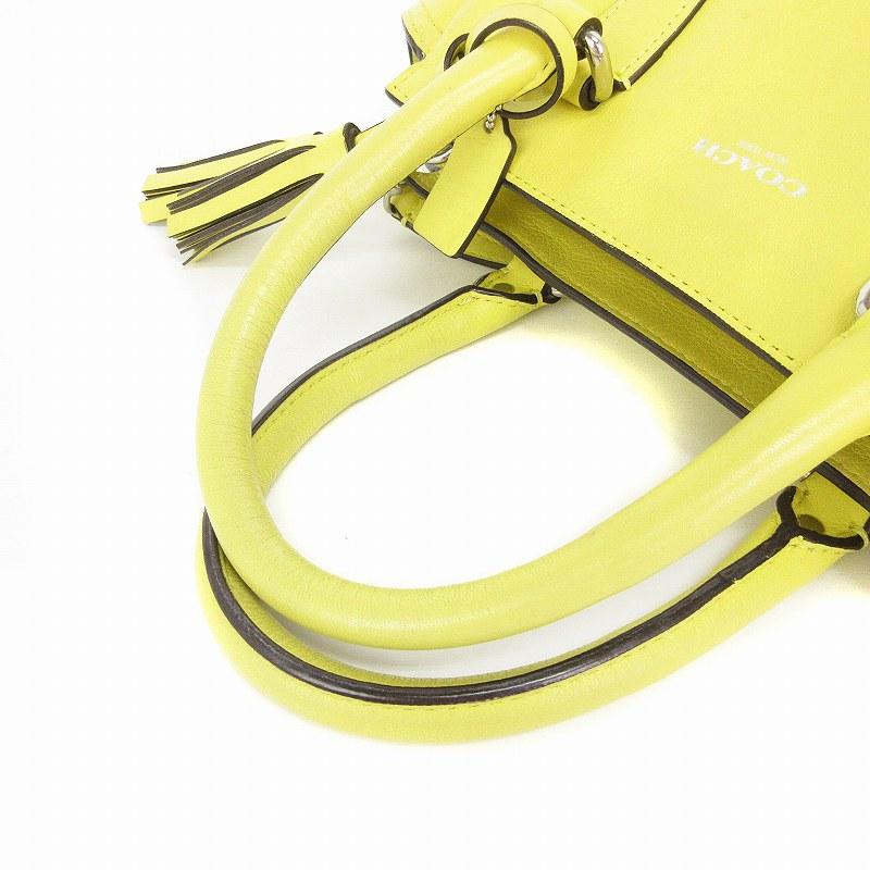 COACH コーチ ショルダーバッグ ハンド 2WAY レザー フリンジ 黄 COACH コーチ ショルダーバッグ ハンド 2WAY レザー フリンジ 黄