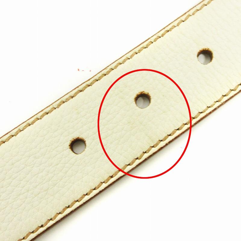 PRADA（プラダ） ベルト ハトメ 5穴 レザー 白 ホワイト 90/36 小物