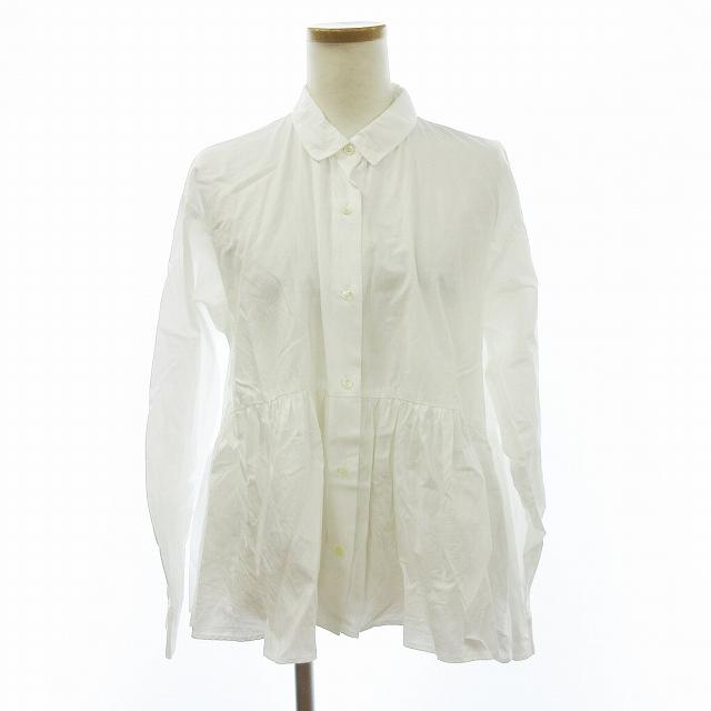 ミズイロインド　刺繍入りホワイトコットン長袖シャツ ミズイロインド 刺繍入りホワイトコットン長袖シャツ ミズイロインド