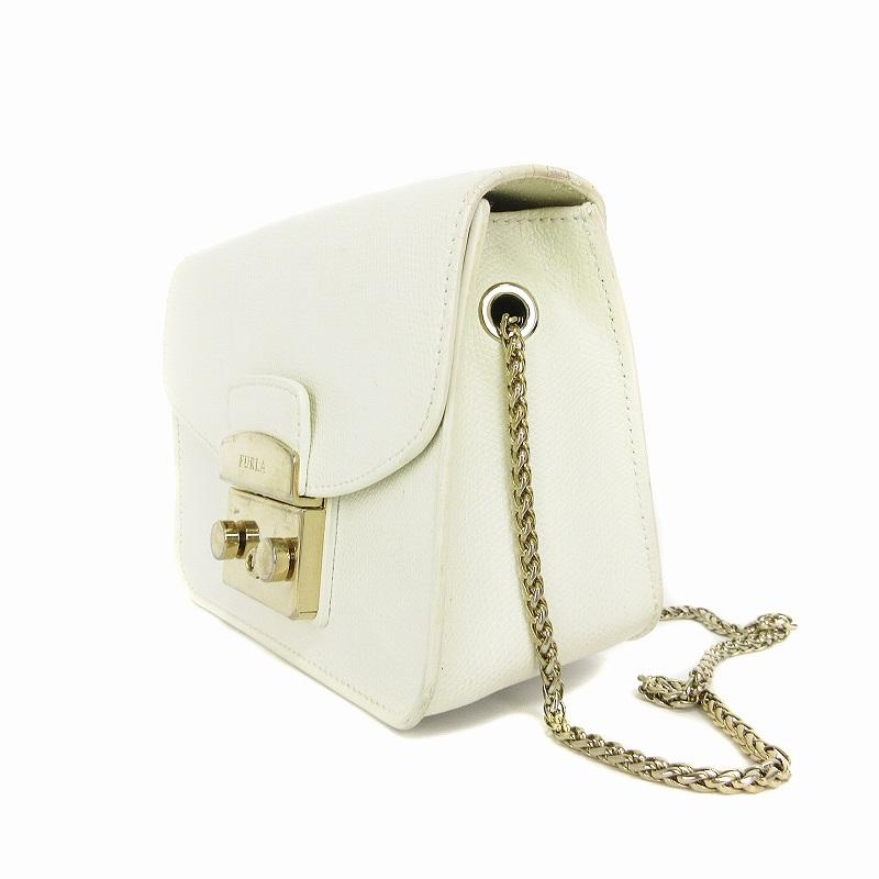 フルラ メトロポリス クロスボディ ミニ チェーンショルダーバッグ 白 FURLA（フルラ） メトロポリス ミニ クロスボディバッグ ショルダー