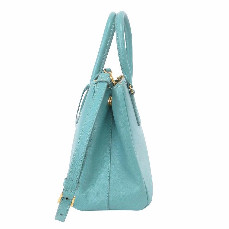 PRADA 青 レザー 2WAYショルダーバッグ