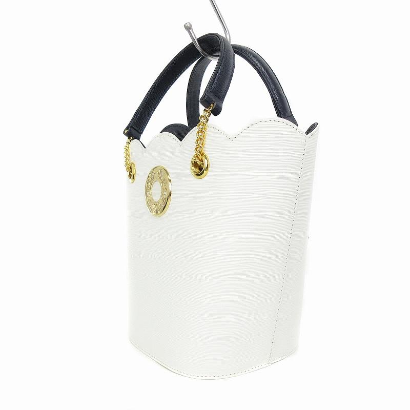 HANAE MORI ハンドバッグ HANAE MORI◇ハンドバッグ/--/WHT/無地 : セカンドストリート