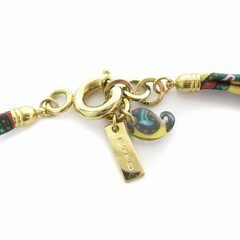 ETRO エトロ ロングネックレス ペンダント ストーン ビーズ 勾玉