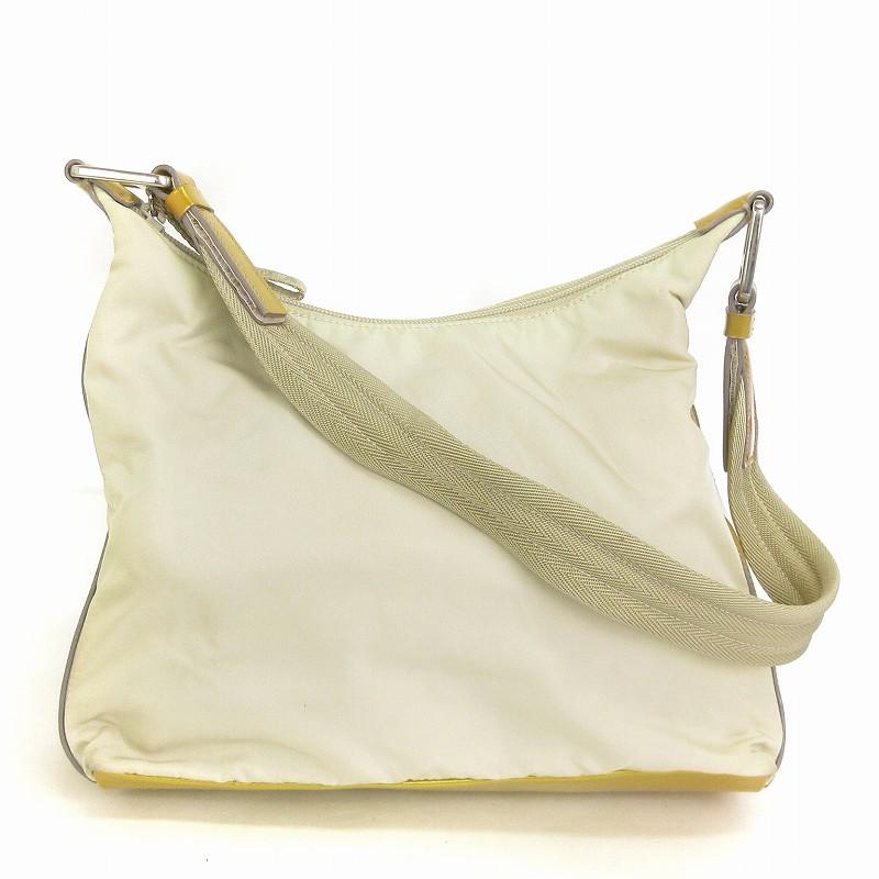 PRADA ワンハンド・レディースレザーバッグ・ベージュ PRADA ショルダーバッグ ベージュ レザー