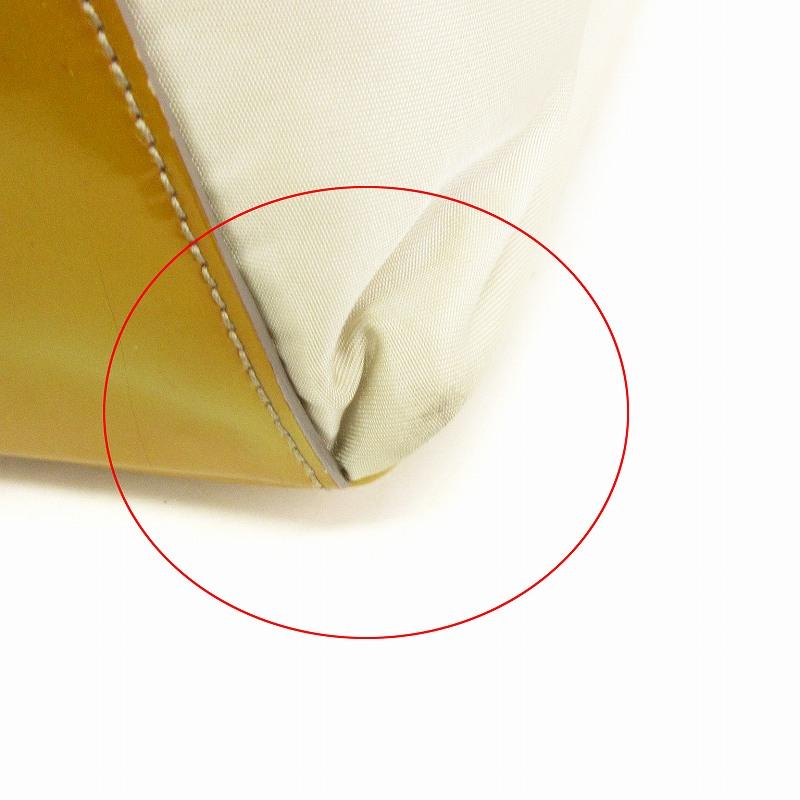 【良品】PRADA プラダ　メッセンジャーバッグ　ナイロン　レザー　ベージュ ベージュ リボン付 Re-nylon Xナッパレザー ミニショルダー