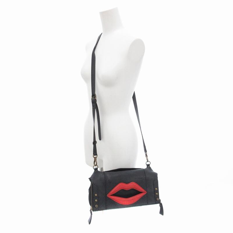 美品◎ ランバンオンブルー 斜めがけ可 ショルダーバッグ リップ 唇 レザー 美品◎ ランバンオンブルー 斜めがけ可 ショルダーバッグ リップ 唇 レザー