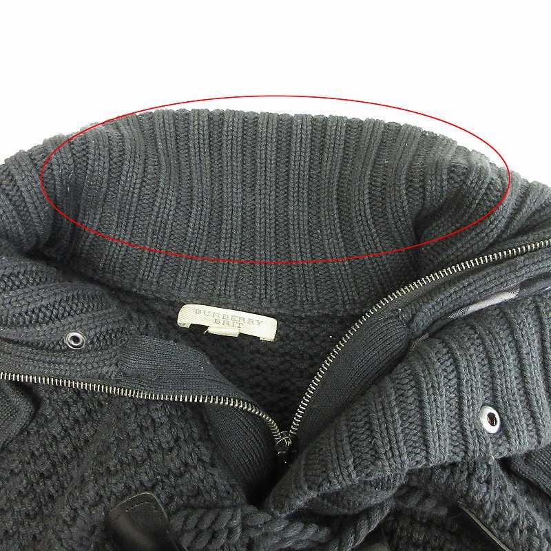 バーバリーブリット ニットダッフルコート カーディガン カシミヤ混