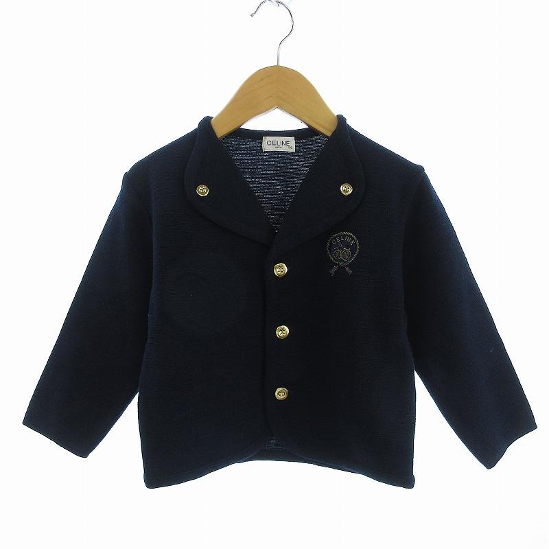 XL セリーヌ ニットカーディガン チェーン柄 金ボタン ネイビー 42 XL セリーヌ ニットカーディガン チェーン柄 金ボタン ネイビー 42 XL