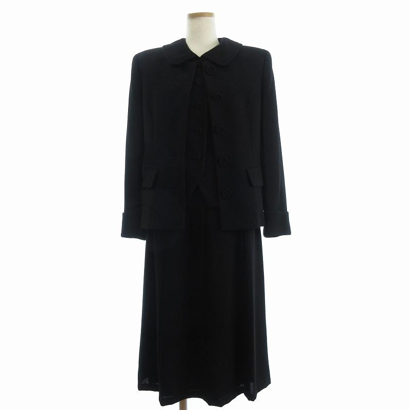 美品 カルヴェン CARVEN 黒 スーツ セットアップ ブラック 36 美品 カルヴェン CARVEN 黒 スーツ セットアップ ブラック 36