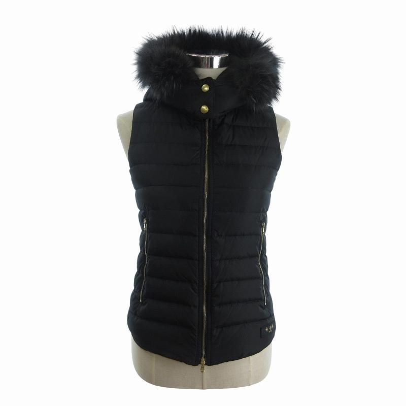 タトラス ダウンベスト 黒 （ファー付き）