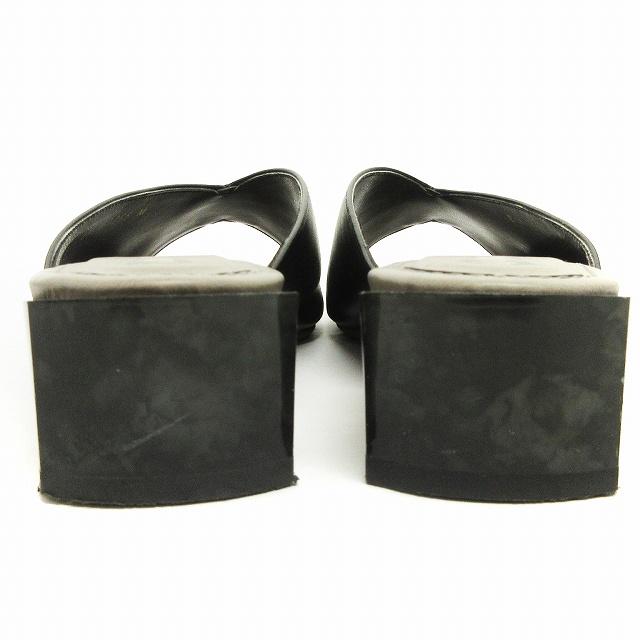 DIANA ダイアナ サンダル ミュール オープントゥ スクエア 黒