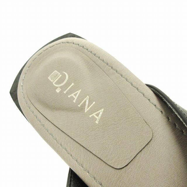 ☆未使用☆ DIANA オープントゥミュール ブラック M DIANA ダイアナ サンダル ミュール オープントゥ スクエア 黒