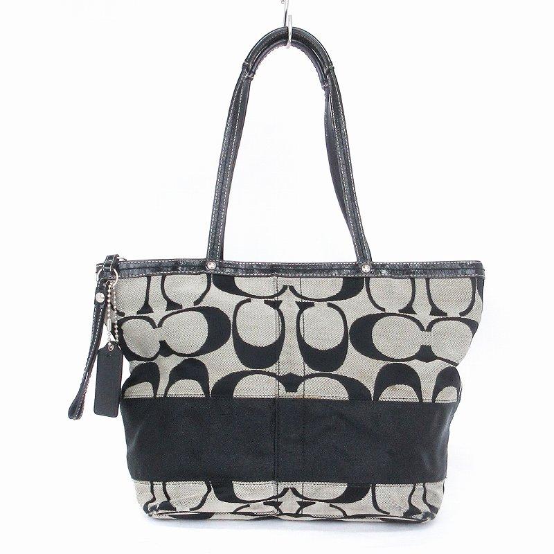 COACH コーチ シグネチャー トートバッグ 肩掛け キャンバス