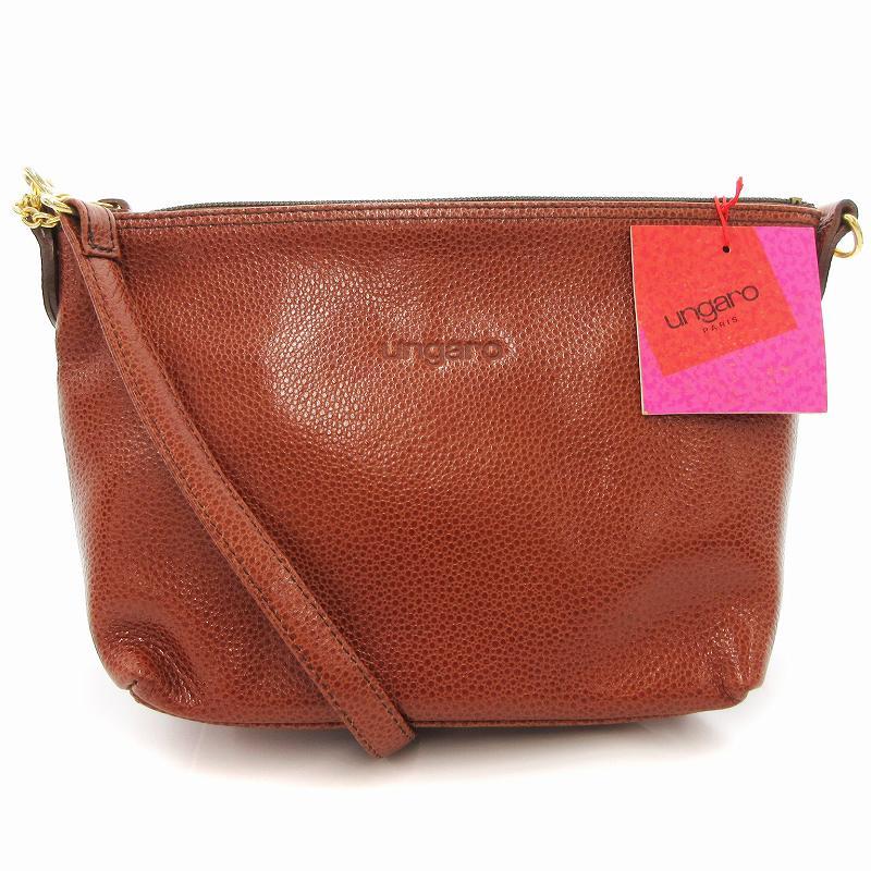 未使用品 ウンガロ UNGARO タグ付き ショルダーバッグ レザー
