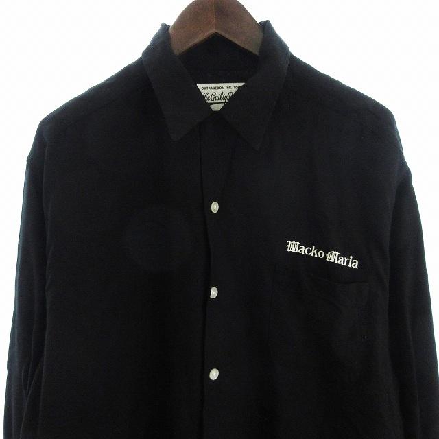WACKO MARIAワコマリア50'S 刺繍ロゴ 開襟ハワイアンシャツ長袖 L WACKO MARIAワコマリア50'S 刺繍ロゴ 開襟ハワイアンシャツ長袖 S