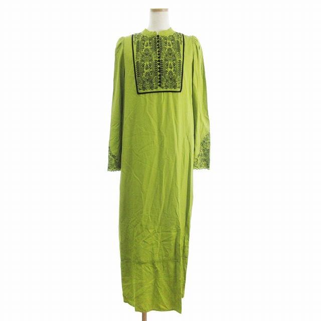 AMERI エンブロイダリーカフタンドレス M sahara ワンピース Cord Embroidery Caftan Dress/コードエン
