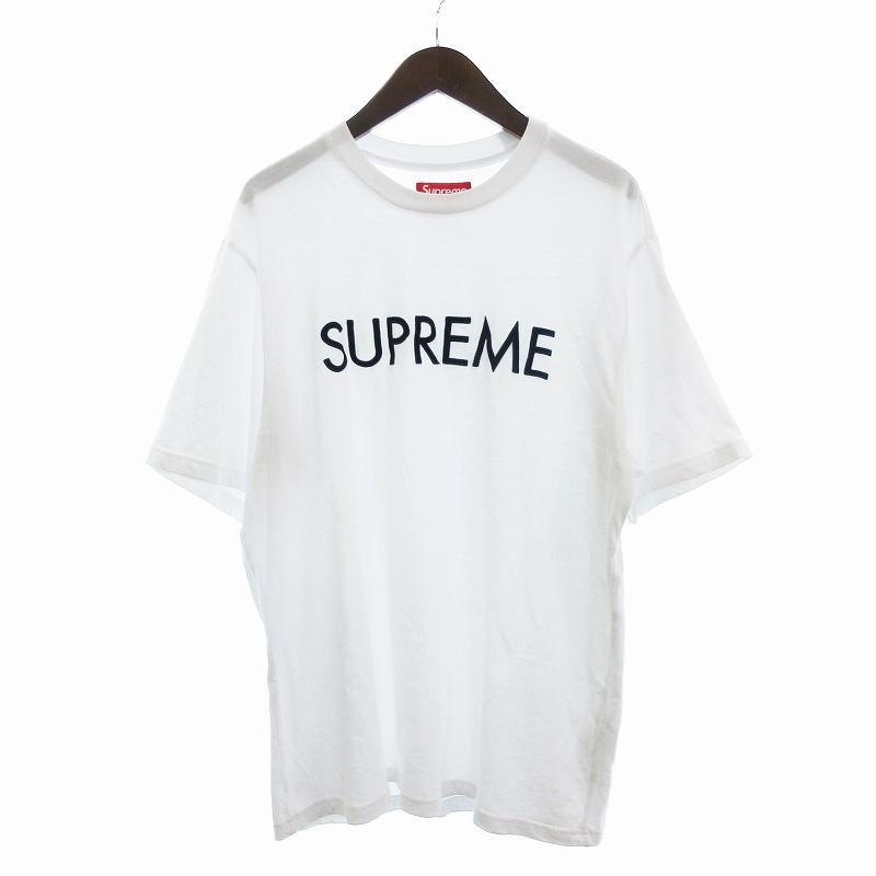 未使用 シュプリーム 25ss Capital S/S Top White S