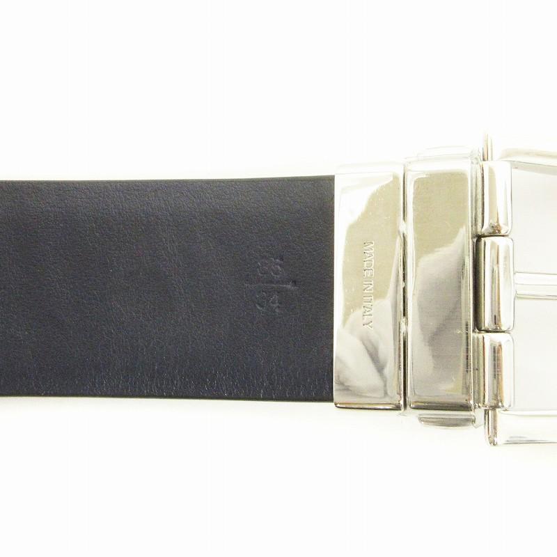 PRADA プラダ 美品 ベルト ハトメ 5穴 レザー 黒 ブラック 34 35 小物  