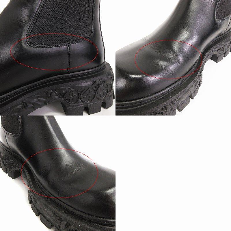 美品 LOUIS VUITTON バロックライン サイドゴア 厚底 26.5 LOUIS VUITTON ルイヴィトン LV バロックライン サイドゴアブーツ 厚底