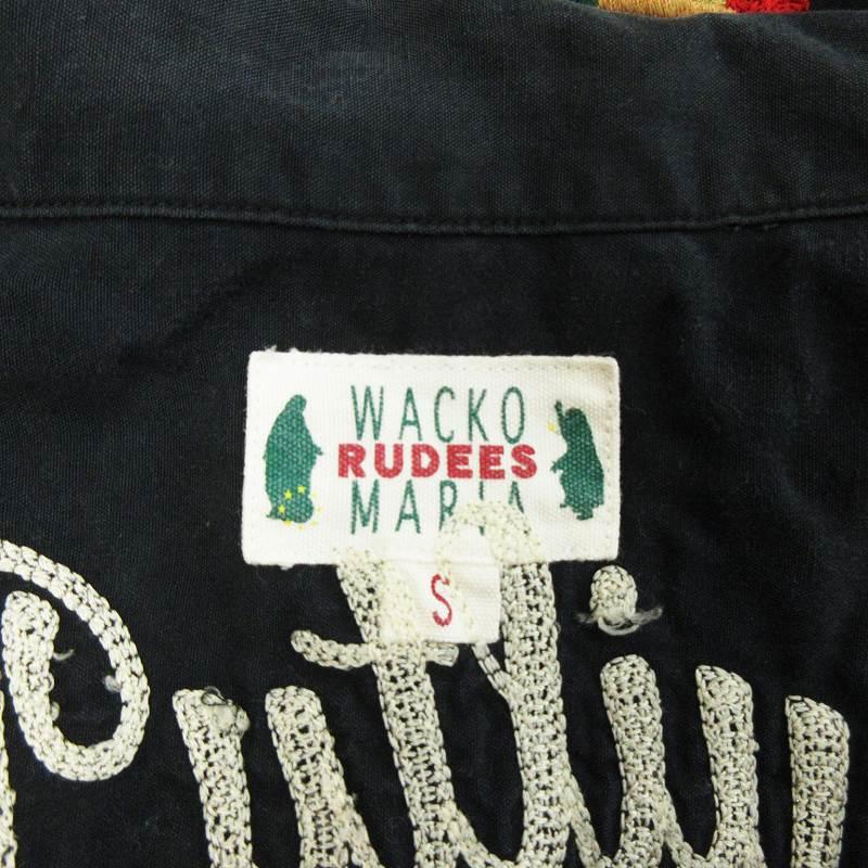 【新品タグ付き】ワコマリア マリア像刺繍 半袖ワークシャツ ブラック メンズL WACKO MARIA ワコマリア RUDEES ワークシャツ 半袖 マリア像