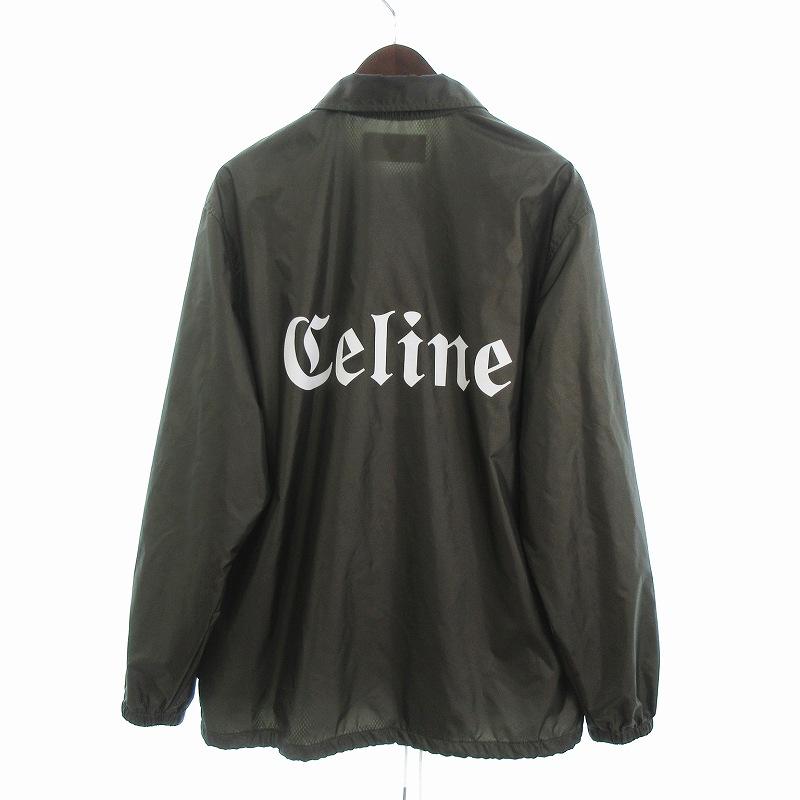 【中古】セリーヌ 22SS イニシャルロゴプリン コーチジャケット ルーズ ナイロン 2W544495M 緑 グリーン 46 メンズ CELINE（セリーヌ） CELINE 22SS イニシャルロゴプリン コーチ