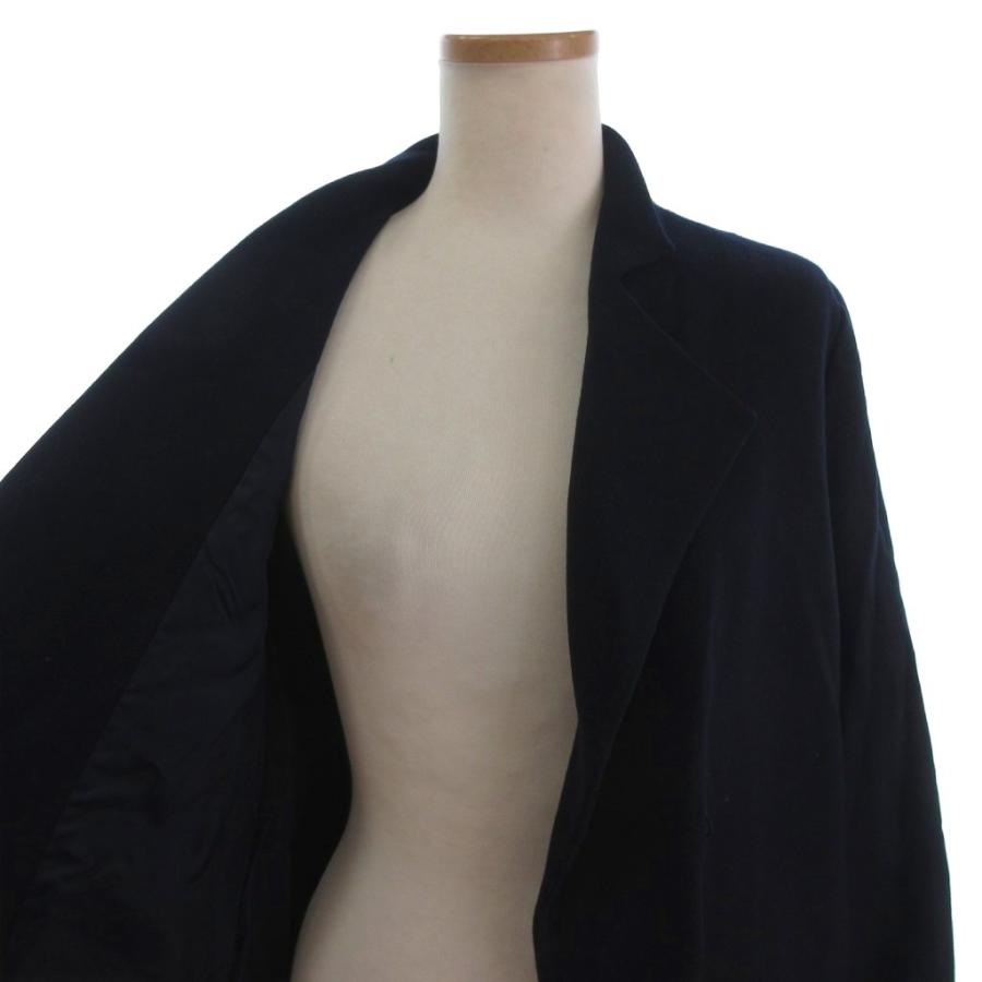 ロシャス ROCHAS チェスターコート 比翼 ミドル丈 ウール 紺 ネイビー