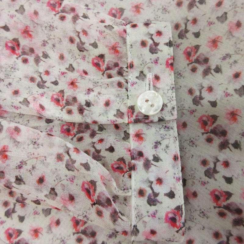 未使用品 レリアン Leilian タグ付き シフォン ブラウス シャツ シルク  