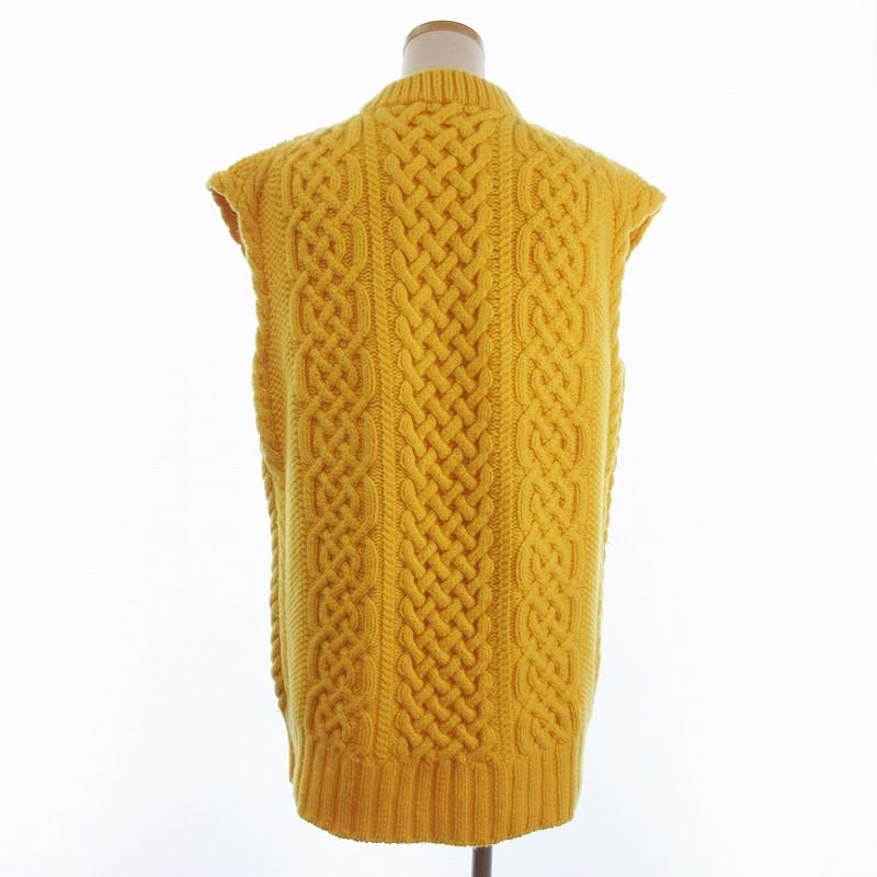 ドゥロワー Drawer アラン ベスト ニット カシミヤ混 6518-199-0303