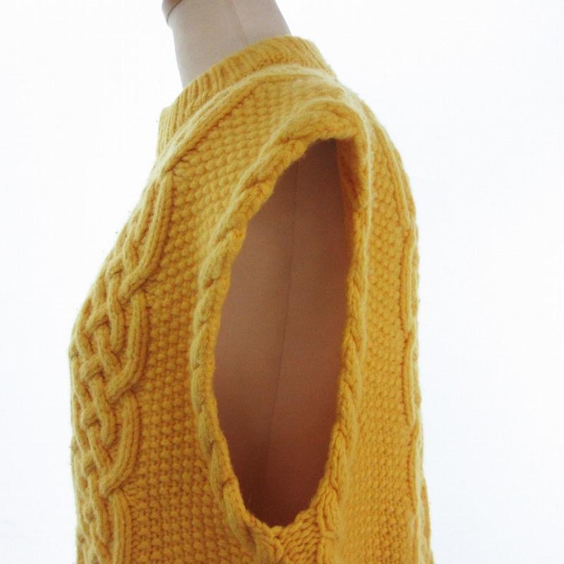 ドゥロワー Drawer アラン ベスト ニット カシミヤ混 6518-199-0303