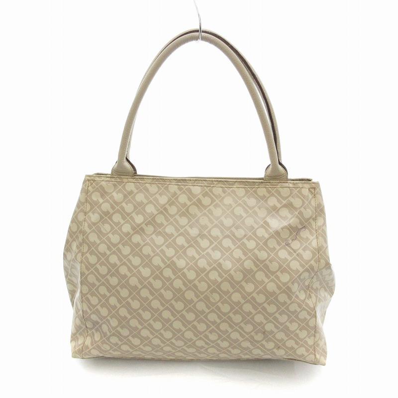 未使用級✨ゲラルディーニ　PVC ソフティ　トートバッグ　総柄　ベージュ ゲラルディーニ GHERARDINI ソフティ トートバッグ 総柄 アイボリー