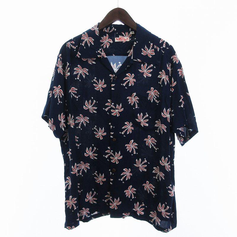 【中古】サンサーフ 東洋 SCATTERED PALMTREE HAWAIIAN SHIRT アロハシャツ 半袖 SS39427 ヤシの木 青 L サンサーフ 東洋 SUN SURF SCATTERED PALMTREE HAWAIIAN SHIRT アロハ