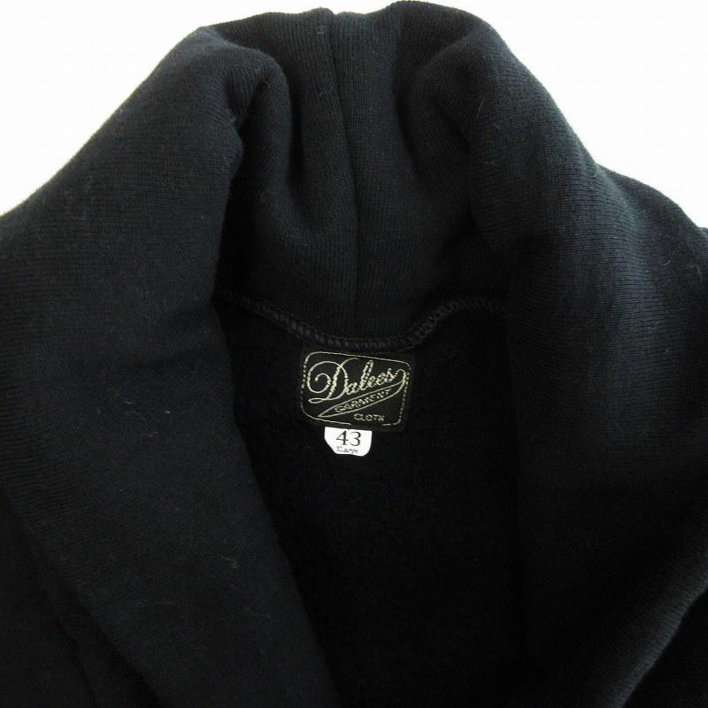【中古】ダリーズアンドコー ショールカラージャケット ブレザー 裏起毛 コットン 黒 ブラック 43 メンズ ダリーズアンドコー DALEE'S＆CO ショールカラージャケット ブレザー