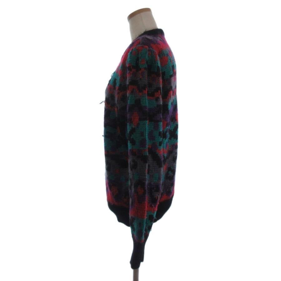 イヴサンローラン 日本製 総柄 長袖 ニット M ブラウン系 YVES SAINT LAURENT セーター レディース Yves Saint Laurent（イヴ・サンローラン） ニット セーター 長袖