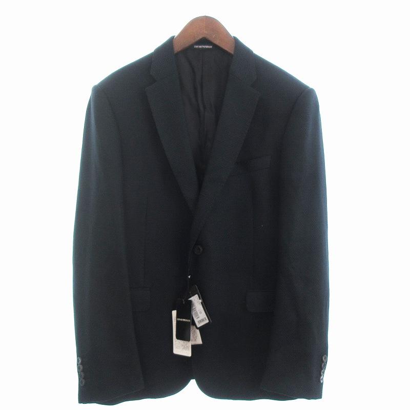 【中古】未使用品 エンポリオアルマーニ タグ付き テーラードジャケット ブレザー 総裏 サイドベンツ 2B 黒 M EMPORIO ARMANI 未使用品 エンポリオアルマーニ タグ付き テーラード