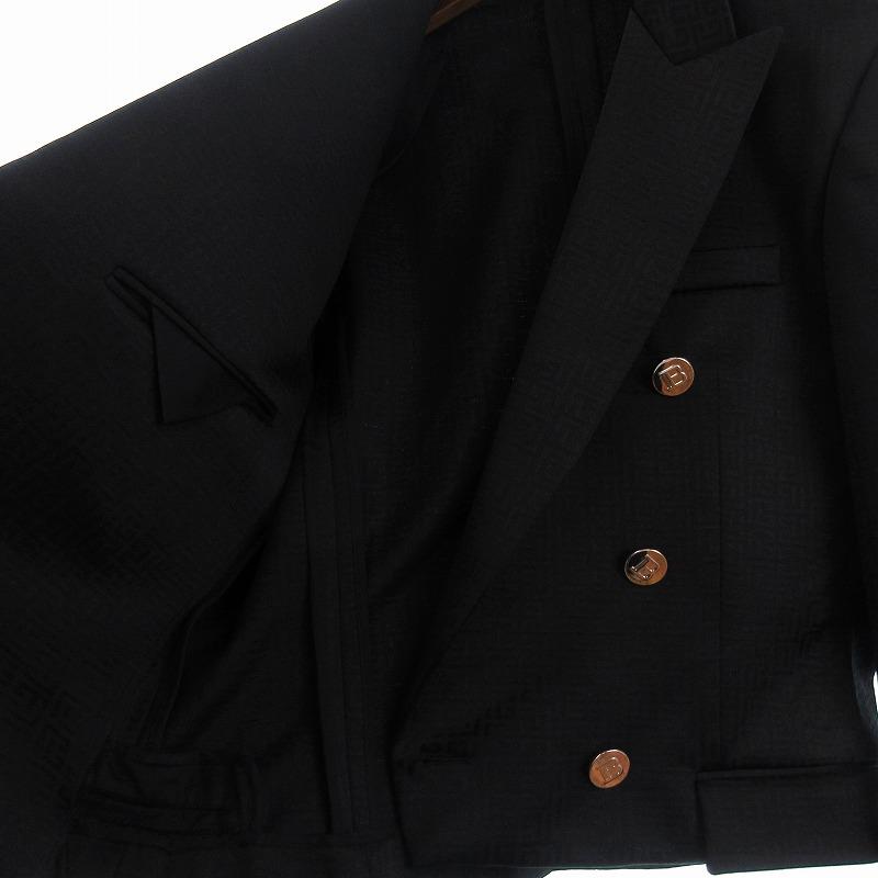 バルマン BALMAIN ロゴ ジャガード テーラードジャケット ダブル