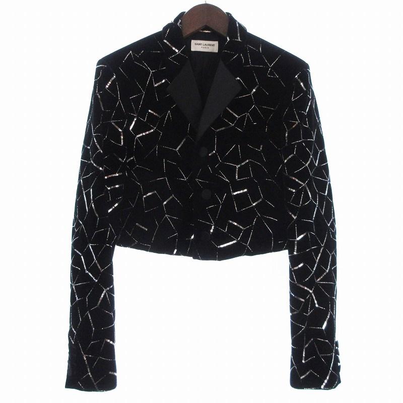 サンローラン パリ SAINT LAURENT PARIS スパンコール ベルベット