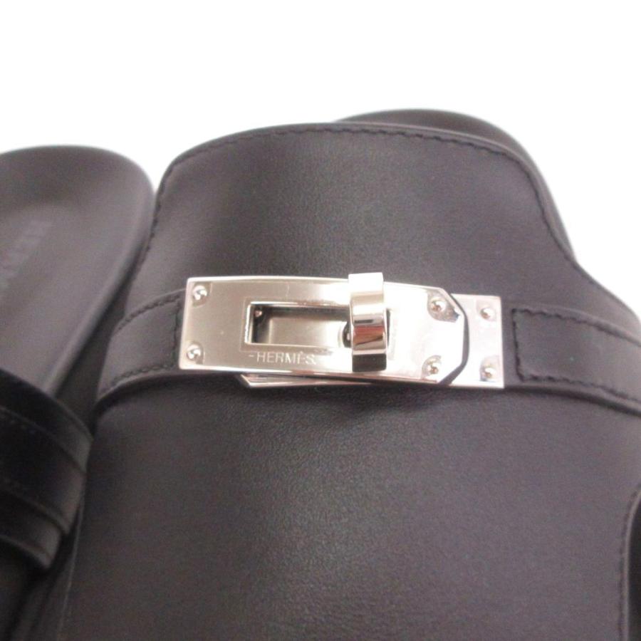 【中古】エルメス HERMES 美品 アンピール サンダル H221074Z 黒 ブラック 36 23?p位 靴 ☆AA★ レディース HERMES（エルメス） 美品 アンピール サンダル H221074Z 黒 ブラック