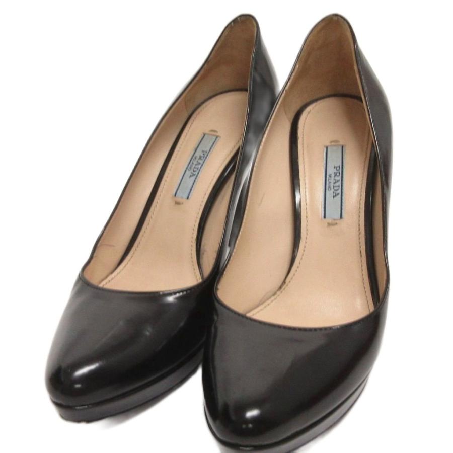 PRADA（プラダ） ヒールパンプス ピンヒール ラウンドトゥ レザー 黒