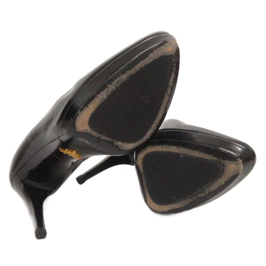 PRADA（プラダ） ヒールパンプス ピンヒール ラウンドトゥ レザー 黒