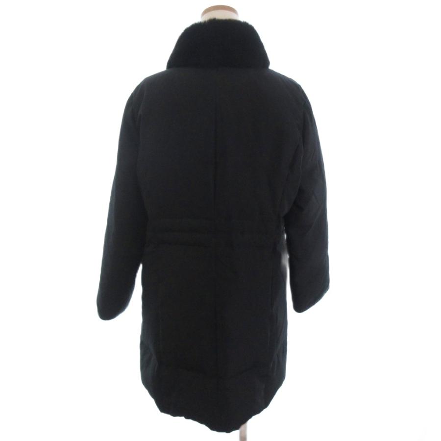 【中古】レリアン Leilian 美品 ダウンジャケット ブルゾン シルク ラビットファー 黒 ブラック 11 レディース レリアン Leilian 美品 ダウンジャケット ブルゾン シルク ラビット