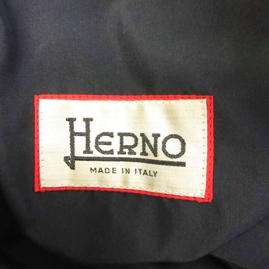 ヘルノ HERNO コート シルク スカーフ裏地 イタリア製 紺 ネイビー