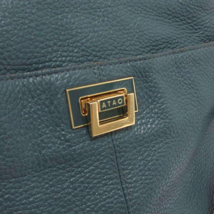 アタオ ATAO ショルダーバッグ ハンド 斜め掛け レザー 青系 ブルー系  
