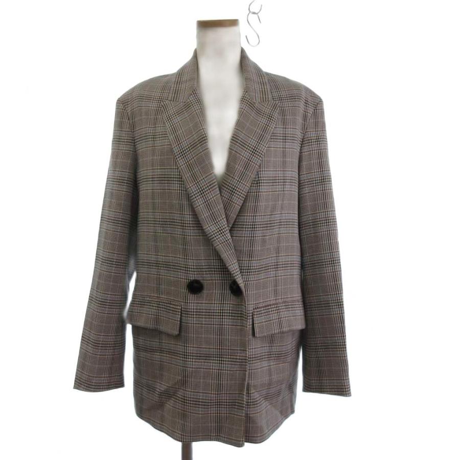 ZARA（ザラ） テーラードジャケット ブレザー ダブル チェック グレー