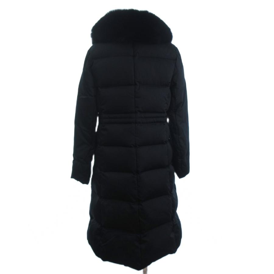【中古】レリアン Leilian 美品 ダウンコート ロング丈 フォックスファー 無地 黒 ブラック 9 レディース レリアン Leilian 美品 ダウンコート ロング丈 フォックスファー 無地