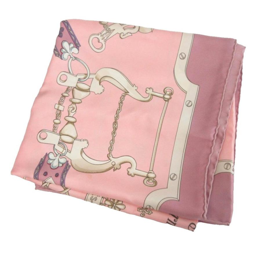 【新品未使用】希少　エルメス　カレ90　馬銜と鎖　ピンク、ホワイト　スカーフ HERMES エルメス 馬銜と鎖 カレ90 スカーフ 大判 シルク ピンク