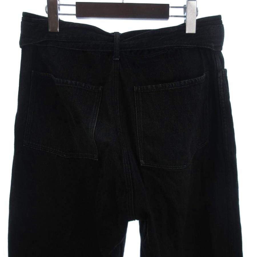 COMOLI 23SS デニムベルテッドパンツ X01-03001 ブラック2 コモリ COMOLI 23SS デニムベルテッドパンツ ジーンズ ワイド